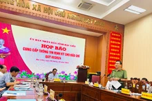 Quang cảnh cuộc họp báo do Ủy ban nhân dân tỉnh Bạc Liêu tổ chức vào chiều 8/10/2024. Ảnh: TRỌNG DUY