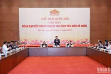 Lãnh đạo Quốc hội gặp gỡ đoàn đại biểu doanh nghiệp gia đình tiêu biểu.