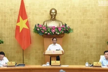 Thủ tướng Phạm Minh Chính chủ trì phiên họp Chính phủ chuyên đề về xây dựng pháp luật tháng 7/2023. (Ảnh: Trần Hải).