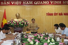 Các đại biểu dự Hội nghị Ban Chỉ đạo thực hiện Nghị quyết số 30-NQ/TW của Bộ Chính trị về phát triển kinh tế-xã hội và bảo đảm quốc phòng, an ninh vùng đồng bằng sông Hồng đến năm 2030, tầm nhìn đến năm 2045.