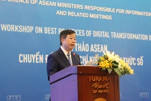 Thứ trưởng Thông tin và Truyền thông Nguyễn Thanh Lâm phát biểu tại Hội thảo.