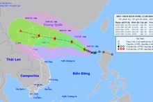 Vị trí và hướng di chuyển của bão số 1. (Nguồn: nchmf.gov.vn)