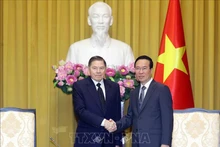 Chủ tịch nước Võ Văn Thưởng tiếp Chánh án Tòa án tối cao Liên bang Nga. (Ảnh: TTXVN)