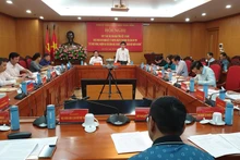 Quang cảnh hội nghị tại điểm cầu chính Đảng ủy Khối các cơ quan Trung ương.