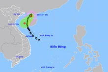 Vị trí và hướng di chuyển của áp thấp nhiệt đới (suy yếu từ bão số 5). (Nguồn: nchmf.gov.vn)