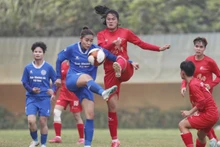 Thái Nguyên T&T (áo xanh) giành chiến thắng đầu tiên. (Ảnh: VFF)