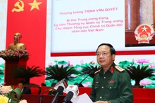 Thượng tướng Trịnh Văn Quyết phát biểu khai mạc Hội thảo.