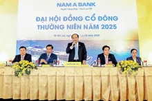 Ông Trần Ngô Phúc Vũ, Chủ tịch Hội đồng quản trị Nam A Bank phát biểu tại Đại hội.