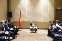 Tổng Bí thư Tô Lâm tiếp lãnh đạo một số doanh nghiệp tiêu biểu của Azerbaijan. (Ảnh: Thống Nhất/TTXVN)