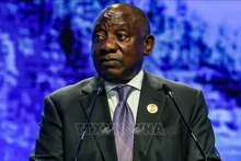 Tổng thống Nam Phi Cyril Ramaphosa tham dự một hội nghị ở Sharm el-Sheikh, Ai Cập, ngày 8/11/2022. (Ảnh tư liệu: AFP/TTXVN)