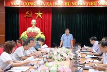 Phó Chủ tịch Ủy ban nhân dân tỉnh Hoà Bình Đinh Công Sứ phát biểu tại hội nghị.