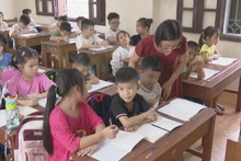 Giờ học tại Trường tiểu học thị trấn Quế, huyện Kim Bảng, tỉnh Hà Nam. 