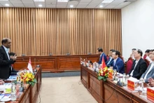 Quang cảnh một buổi làm việc về thúc đẩy hợp tác giữa Singapore và tỉnh Cà Mau, Việt Nam. (Ảnh Đại sứ quán Singapore tại Việt Nam) 