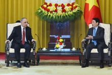 Chủ tịch nước Lương Cường tiếp Viện trưởng Viện Kiểm sát Tối cao Azerbaijan Kamran Bayram Aliyev.