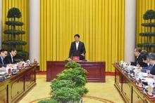 Chủ tịch nước Lương Cường phát biểu ý kiến tại buổi làm việc với Bộ Ngoại giao.