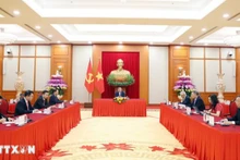 Tối 30/4/2025, tại Trụ sở Trung ương Đảng, Tổng Bí thư Tô Lâm điện đàm với Chủ tịch Hội đồng châu Âu António Costa. (Ảnh: Thống Nhất/TTXVN)