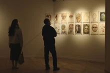 Một góc không gian triển lãm “Từ nhà ra công viên”. (Ảnh: Mơ Art Space)