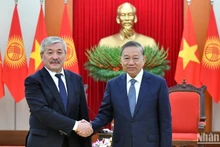 Tổng Bí thư Tô Lâm tiếp Thủ tướng Cộng hòa Kyrgyzstan Adylbek Kasymaliev. (Ảnh: ĐĂNG KHOA)
