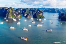 Vịnh Hạ Long được đánh giá là một trong những địa điểm du lịch an toàn nhất Việt Nam. (Ảnh: TTXVN)