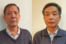 Ông Đặng Ngọc Cầm (bên trái) và Nguyễn Quốc Khánh. (Ảnh: Bộ Công an)