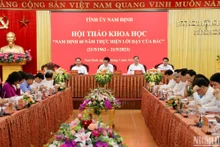 Quang cảnh Hội thảo khoa học "Nam Định 60 năm thực hiện lời dạy của Bác".