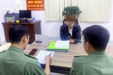 Cơ quan công an làm việc với bà N.Th. 