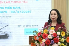 Phó Chủ tịch nước Võ Thị Ánh Xuân phát biểu tại buổi lễ. (Ảnh: BÙI GIANG)