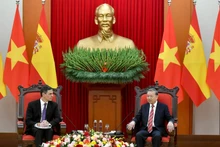 Tổng Bí thư Tô Lâm tiếp Thủ tướng Tây Ban Nha Pedro Sanchez. Ảnh: ĐĂNG KHOA.