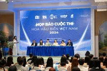 Toàn cảnh họp báo cuộc thi Hoa hậu Biển Việt Nam 2024 tại Thành phố Hồ Chí Minh.