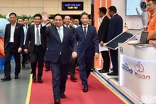 Thủ tướng Chính phủ Phạm Minh Chính đến dự, đồng chủ trì Phiên toàn thể Diễn đàn cấp cao và Triển lãm quốc tế về Công nghiệp 4.0 năm 2023. 