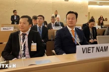 Đại sứ Mai Phan Dũng - Trưởng Phái đoàn Việt Nam tại Geneva tham dự phiên khai mạc Hội đồng Nhân quyền Liên hợp quốc khóa 58. (Ảnh: ANH HIỂN/TTXVN)