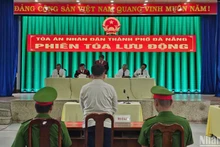 Toà án nhân dân thành phố Đà Nẵng mở phiên tòa lưu động xét xử Phan Văn Minh. (Ảnh: ANH ĐÀO)