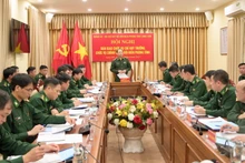 Quang cảnh Hội nghị bàn giao các chức vụ lãnh đạo của Bộ đội Biên phòng Lạng Sơn.