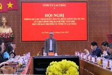 Đồng chí Lê Hoài Trung, Bí thư Trung ương Đảng, Chánh Văn phòng Trung ương Đảng phát biểu tại buổi làm việc.