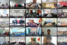Toàn cảnh Hội nghị qua một số điểm cầu trực tuyến.