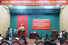 Toàn cảnh buổi họp báo.