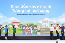 Đại diện lãnh đạo Bộ Y tế, Trung ương Đoàn và các đơn vị liên quan thực hiện nghi thức hưởng ứng Ngày Sức khỏe thế giới năm 2025.
