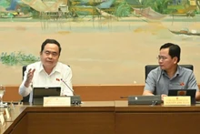 Chủ tịch Quốc hội Trần Thanh Mẫn phát biểu tại phiên họp. (Ảnh: BÙI GIANG)