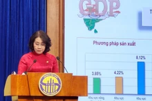 Tổng cục trưởng Tổng cục Thống kê Nguyễn Thị Hương tại cuộc họp báo cuối năm.
