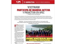 Bài viết có tựa đề “Việt Nam luôn chủ động, tích cực tham gia, đóng góp trong APEC” trên tờ Voces Del Periodista. (Ảnh: TTXVN phát)