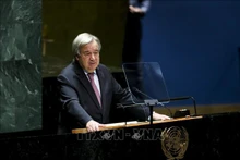 Tổng Thư ký Liên hợp quốc Antonio Guterres kêu gọi các thành viên Liên hợp quốc đoàn kết để vượt qua những thách thức chung. (Ảnh: THX/TTXVN)