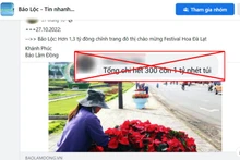 Thông tin sai sự thật do T.D.T đăng tải trên mạng xã hội.