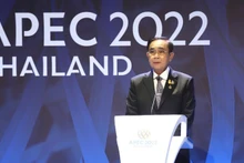 Thủ tướng Thái Lan Prayut Chan-o-cha tại buổi họp báo.