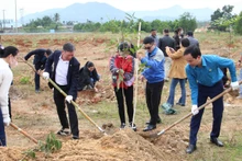 Ngành công đoàn tham gia trồng cây xanh.