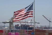 Quang cảnh cảng hàng hóa Long Beach ở California, Mỹ. (Ảnh: AFP/TTXVN)