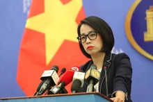 Người Phát ngôn Bộ Ngoại giao Phạm Thu Hằng trả lời câu hỏi của đại diện các cơ quan báo chí trong nước và quốc tế. (Ảnh: An Đăng/TTXVN)