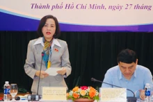 Phó Chủ tịch Quốc hội Nguyễn Thị Thanh phát biểu tại tọa đàm.