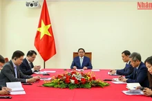 Thủ tướng Phạm Minh Chính tại cuộc điện đàm với Thủ tướng Australia Anthony Albanese.