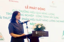Bà Nguyễn Thị Lâm Giang, Vụ trưởng Vụ Tiết kiệm năng lượng và Phát triển bền vững (Bộ Công Thương) phát biểu tại sự kiện.
