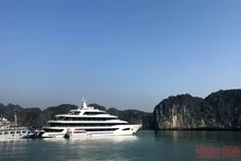 Đón khách lên du thuyền ở Cát Bà.